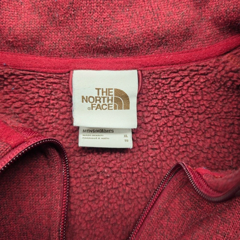 The North Face Mens Gordon Lyons 1/4 Zip Fleece Pullover Red Heather XL